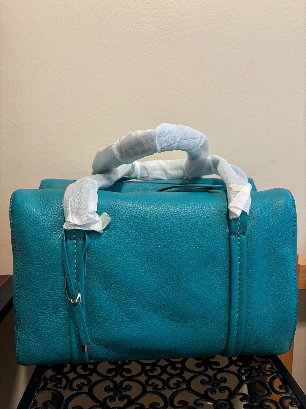 Vera Bradley Teal Pebbled Leather Satchel